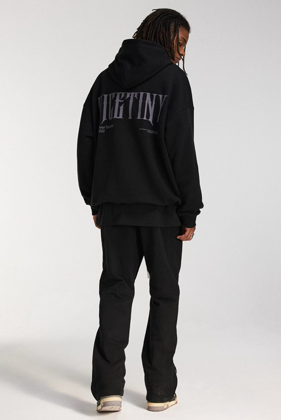 DICETINY Basic Back Logo Print Hoodie