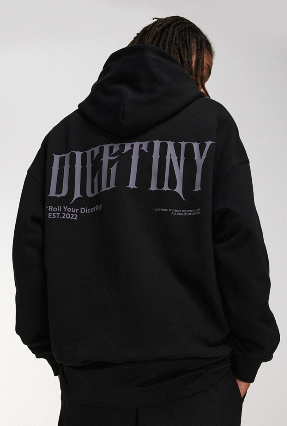 DICETINY Basic Back Logo Print Hoodie