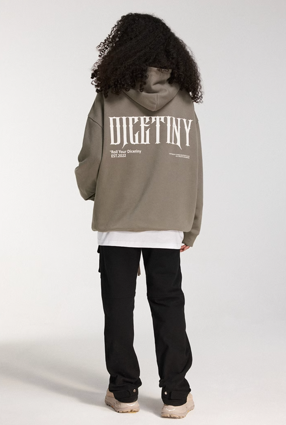 DICETINY Basic Back Logo Print Hoodie