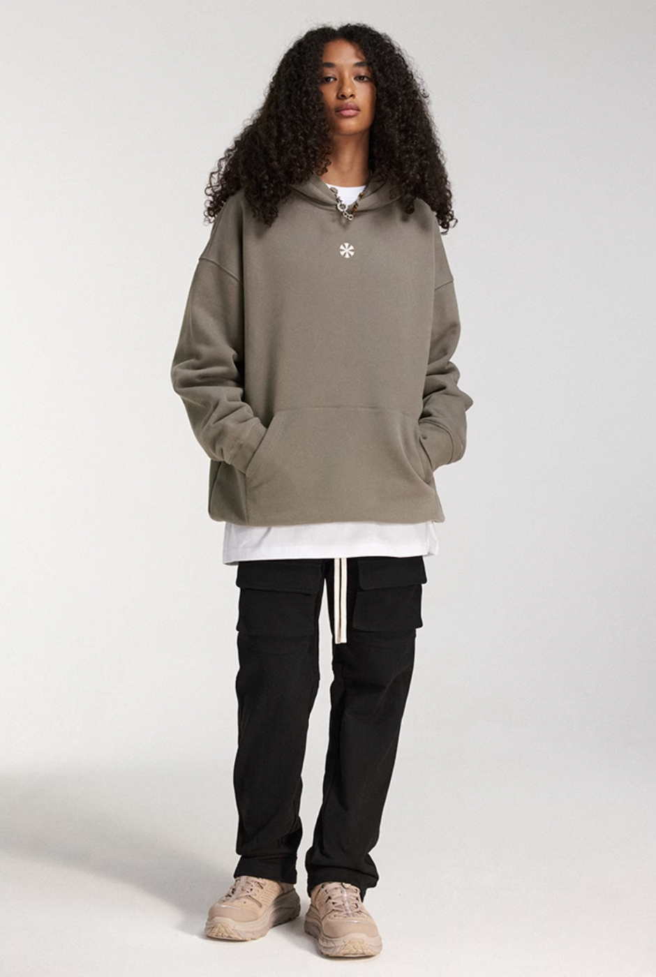 DICETINY Basic Back Logo Print Hoodie