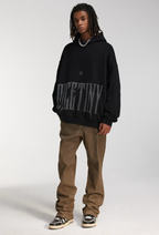 DICETINY Distressed Logo Printed Hoodie