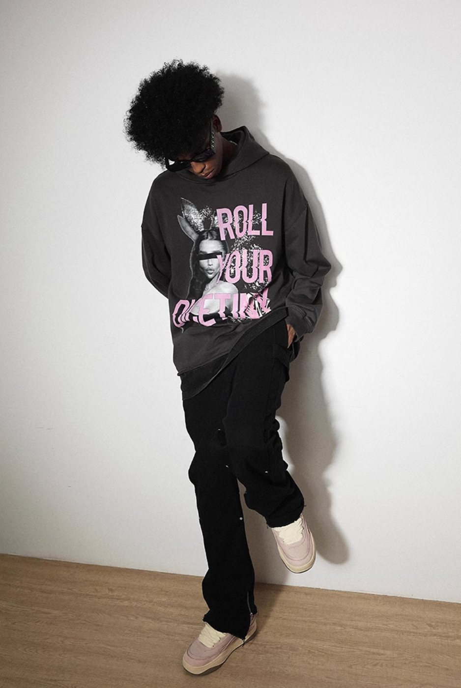 DICETINY Bunny Girl Print Hoodie