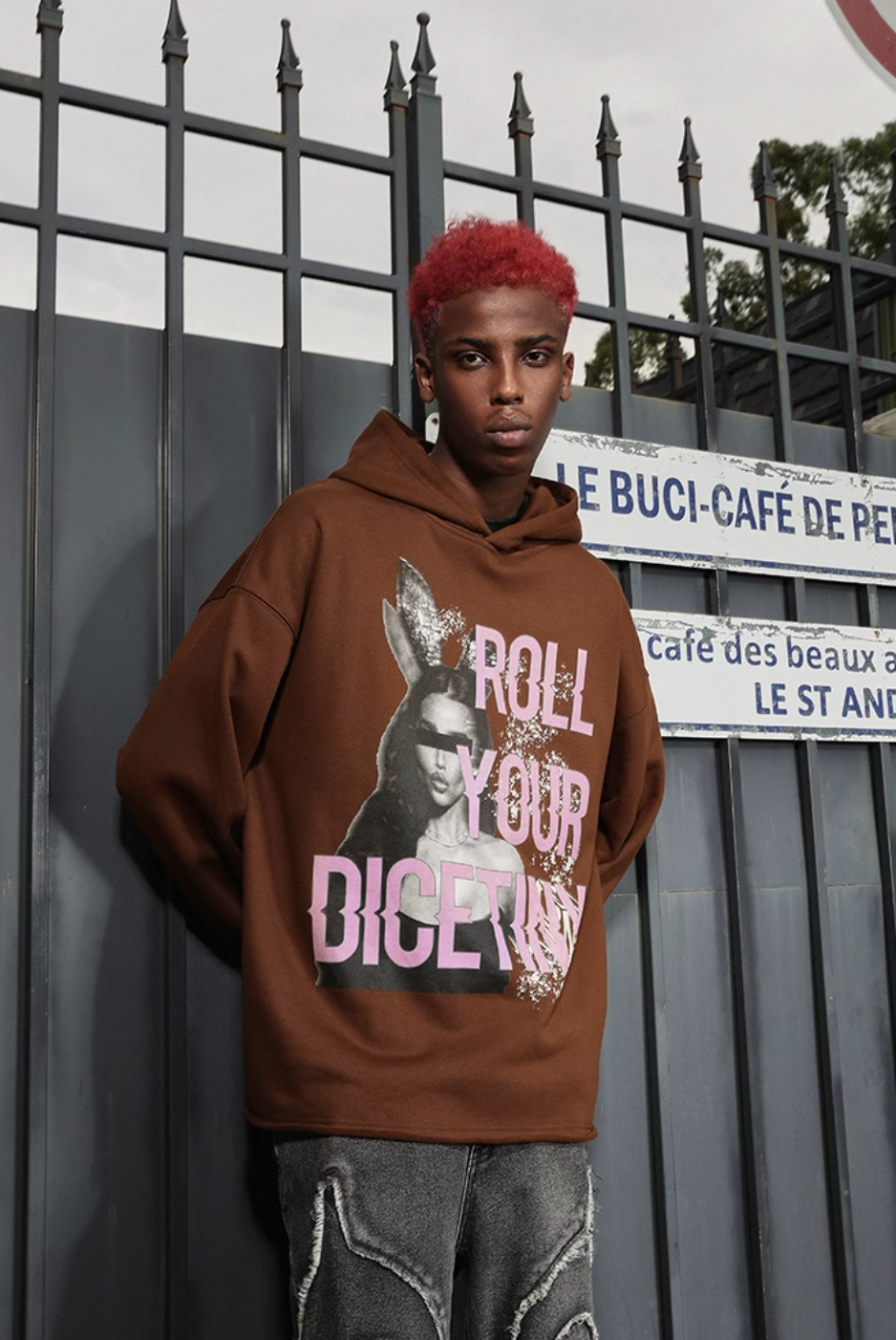 DICETINY Bunny Girl Print Hoodie