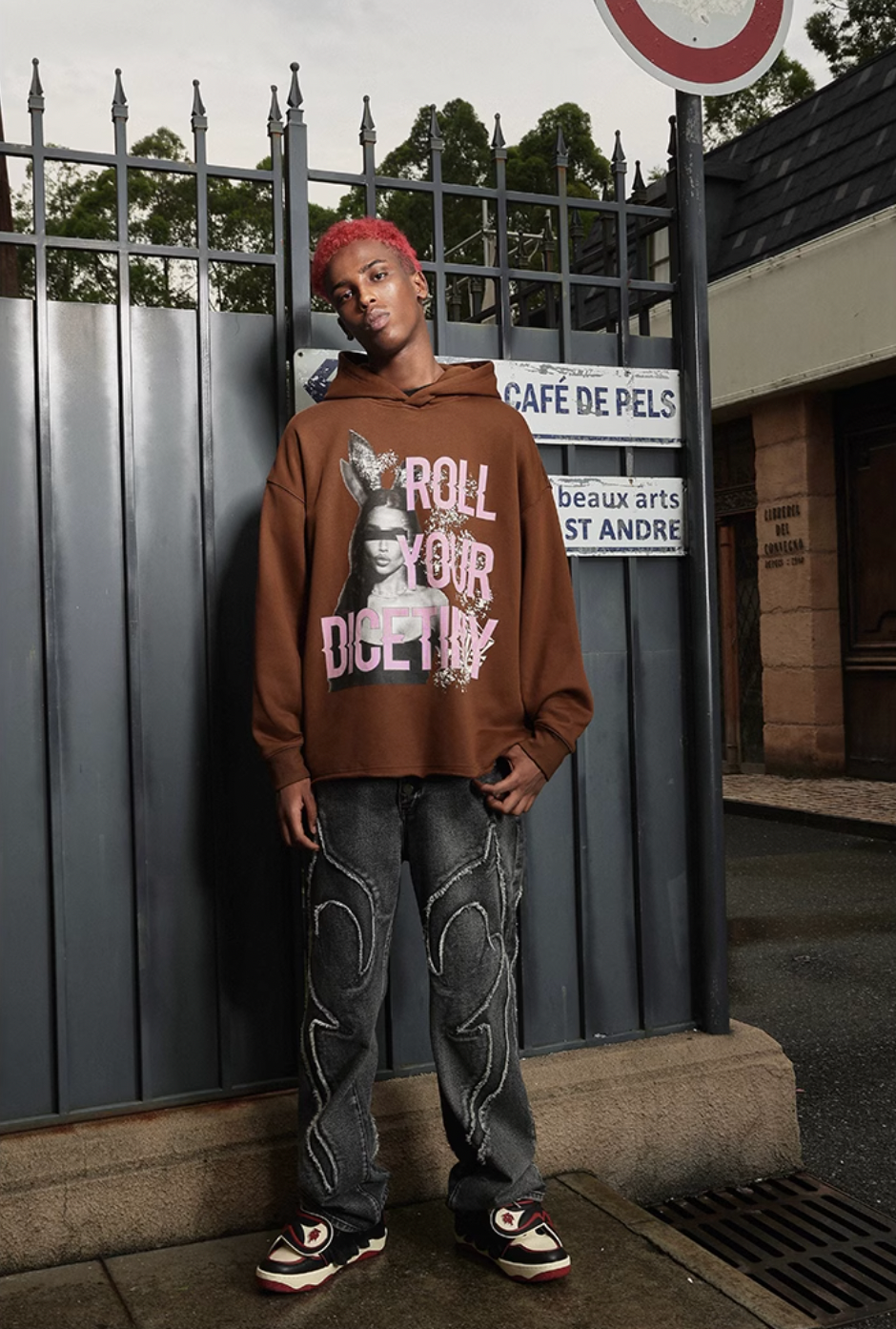 DICETINY Bunny Girl Print Hoodie