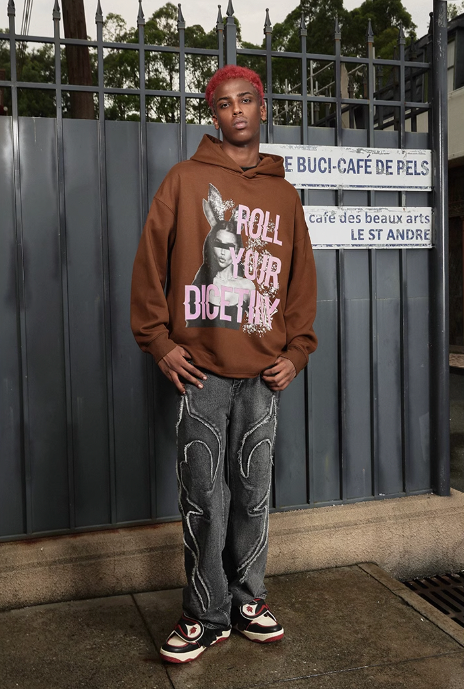 DICETINY Bunny Girl Print Hoodie