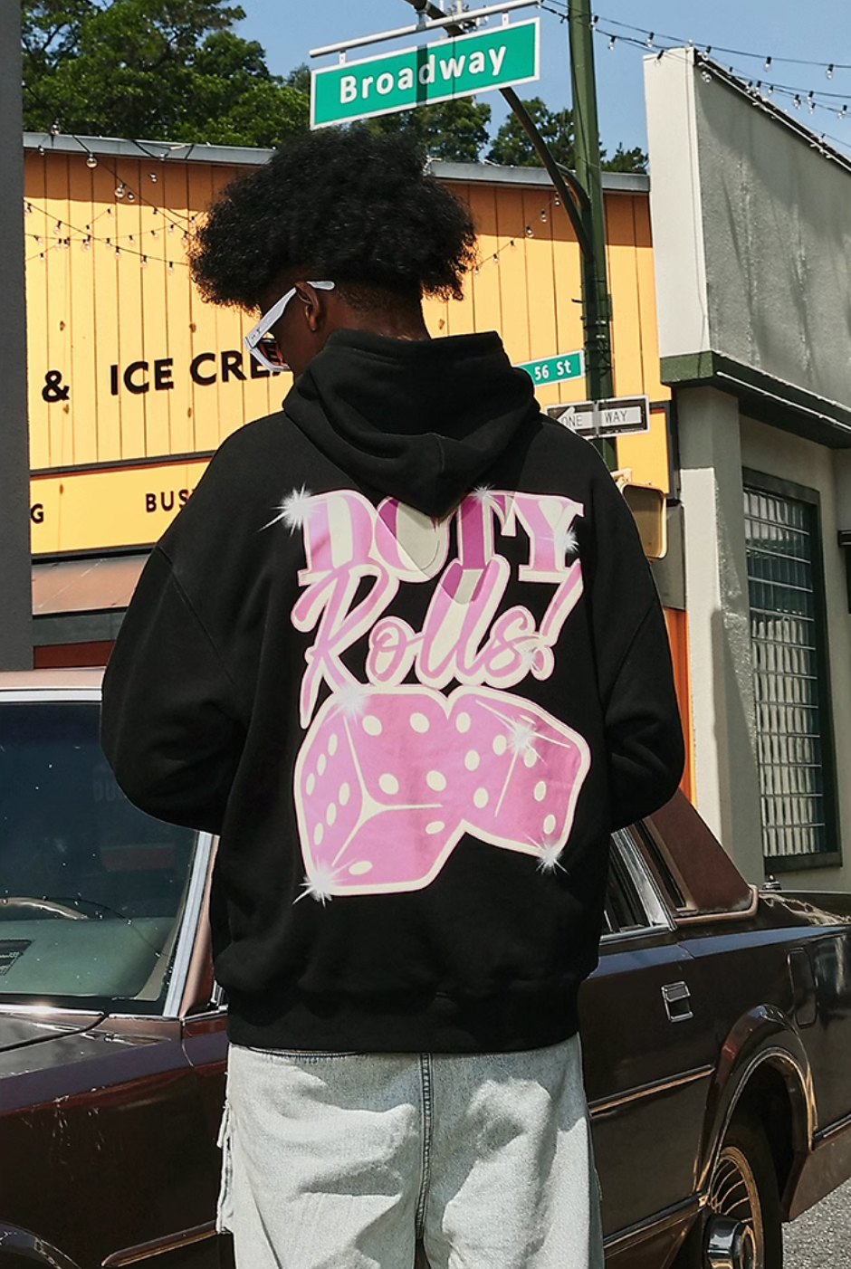 DICETINY Glitter Dice Printed Hoodie