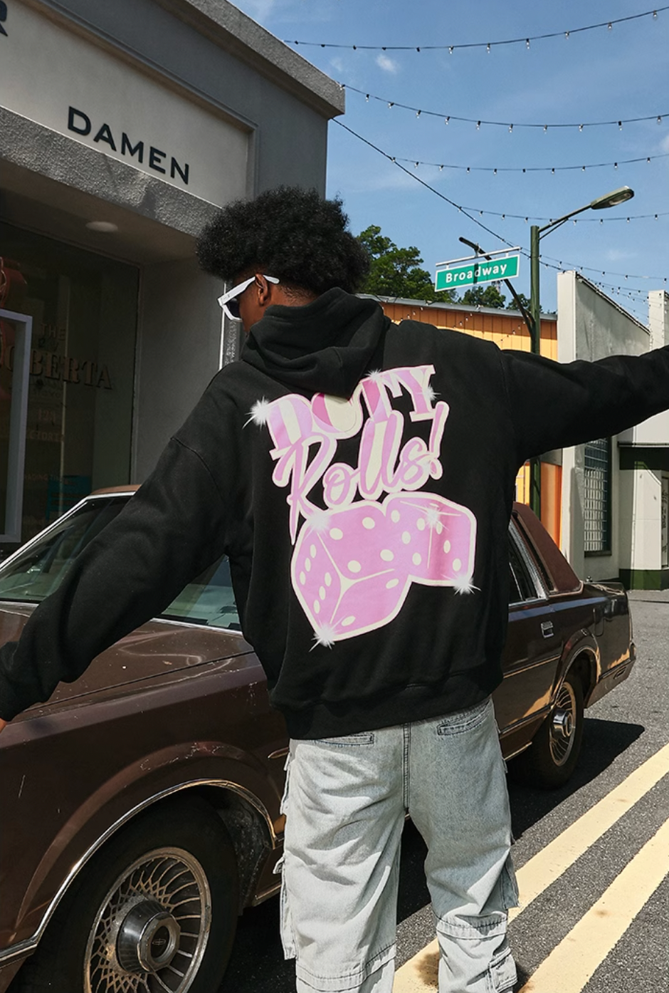 DICETINY Glitter Dice Printed Hoodie