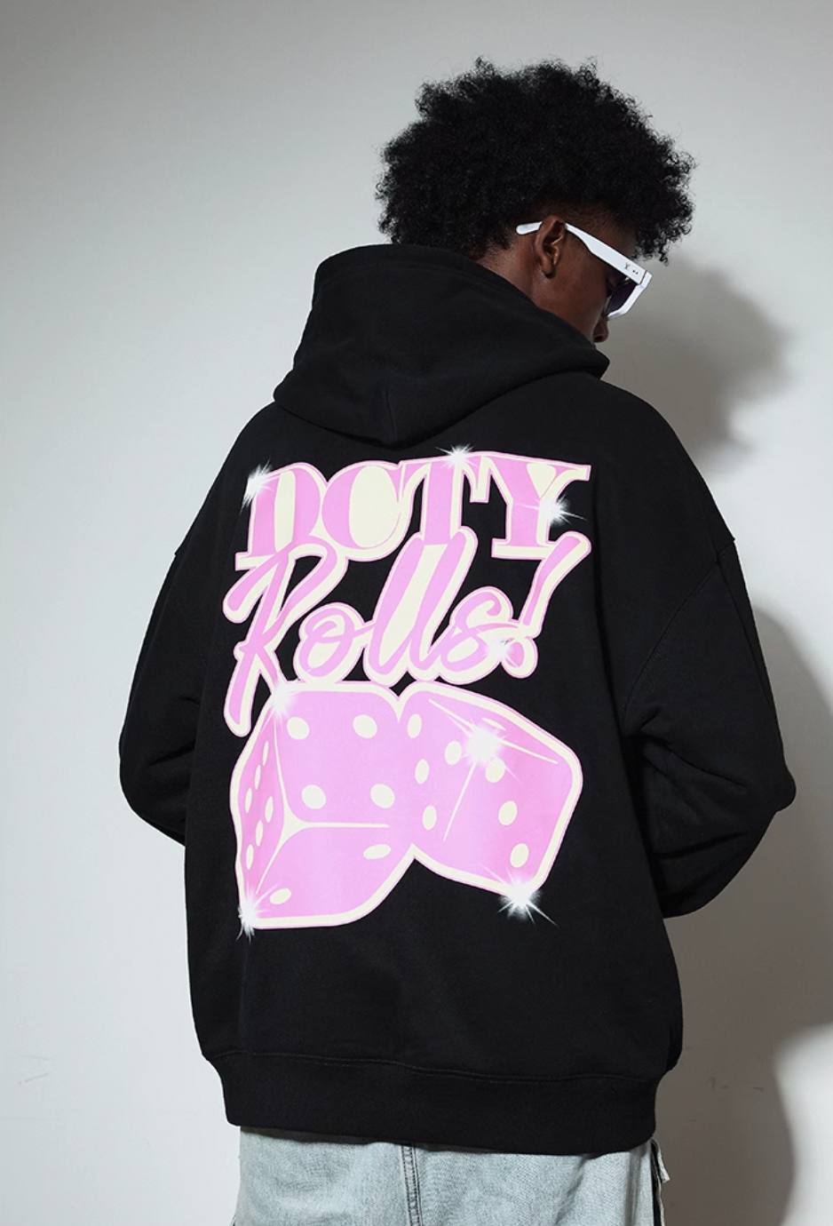 DICETINY Glitter Dice Printed Hoodie