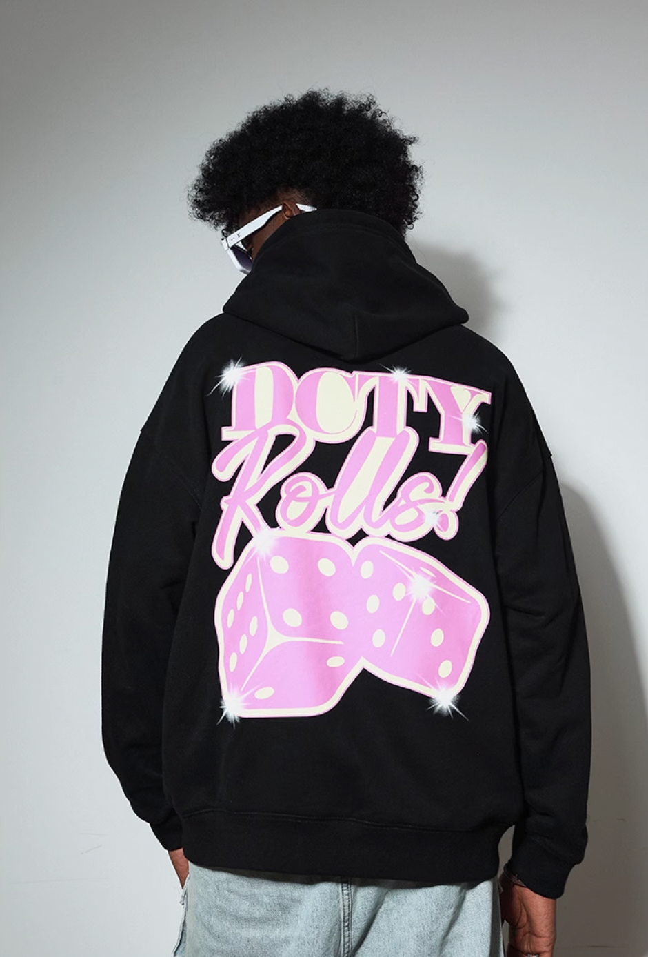 DICETINY Glitter Dice Printed Hoodie