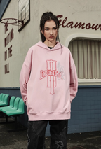 DICETINY Bunny Girl Pattern Rhinestone Hoodie