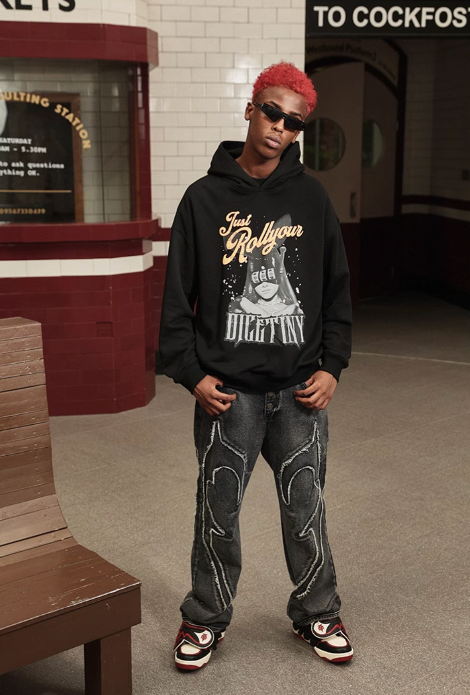 DICETINY Bunny Girl Slot Print Hoodie