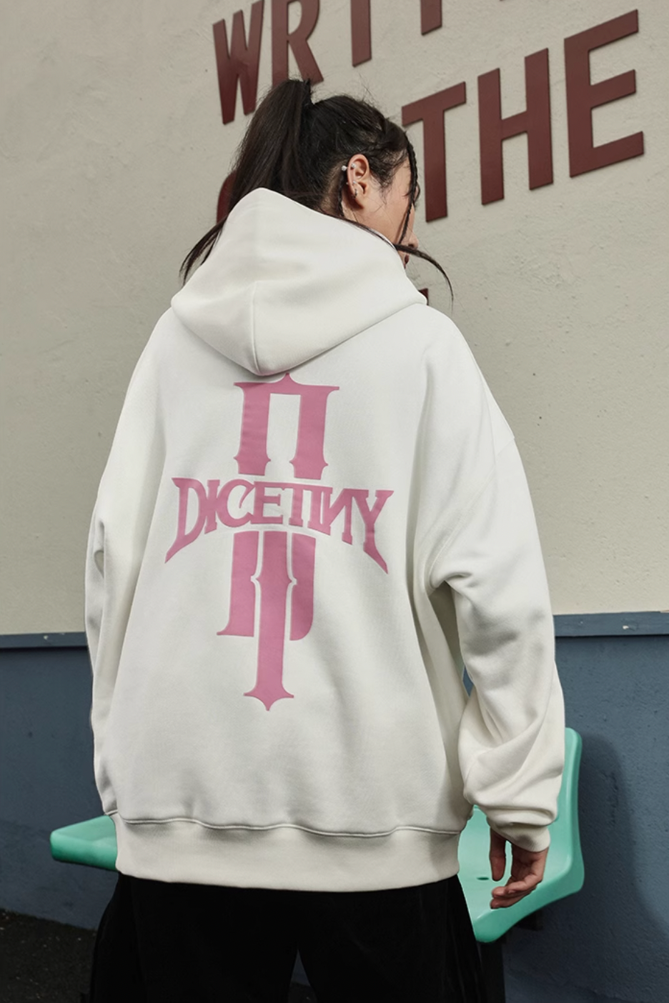 DICETINY Basic Logo Printed Hoodie