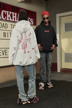 DICETINY Lipstick Logo Pattern Printed Hoodie