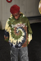 DICETINY Tie Dye Swirl Bone Print Hoodie