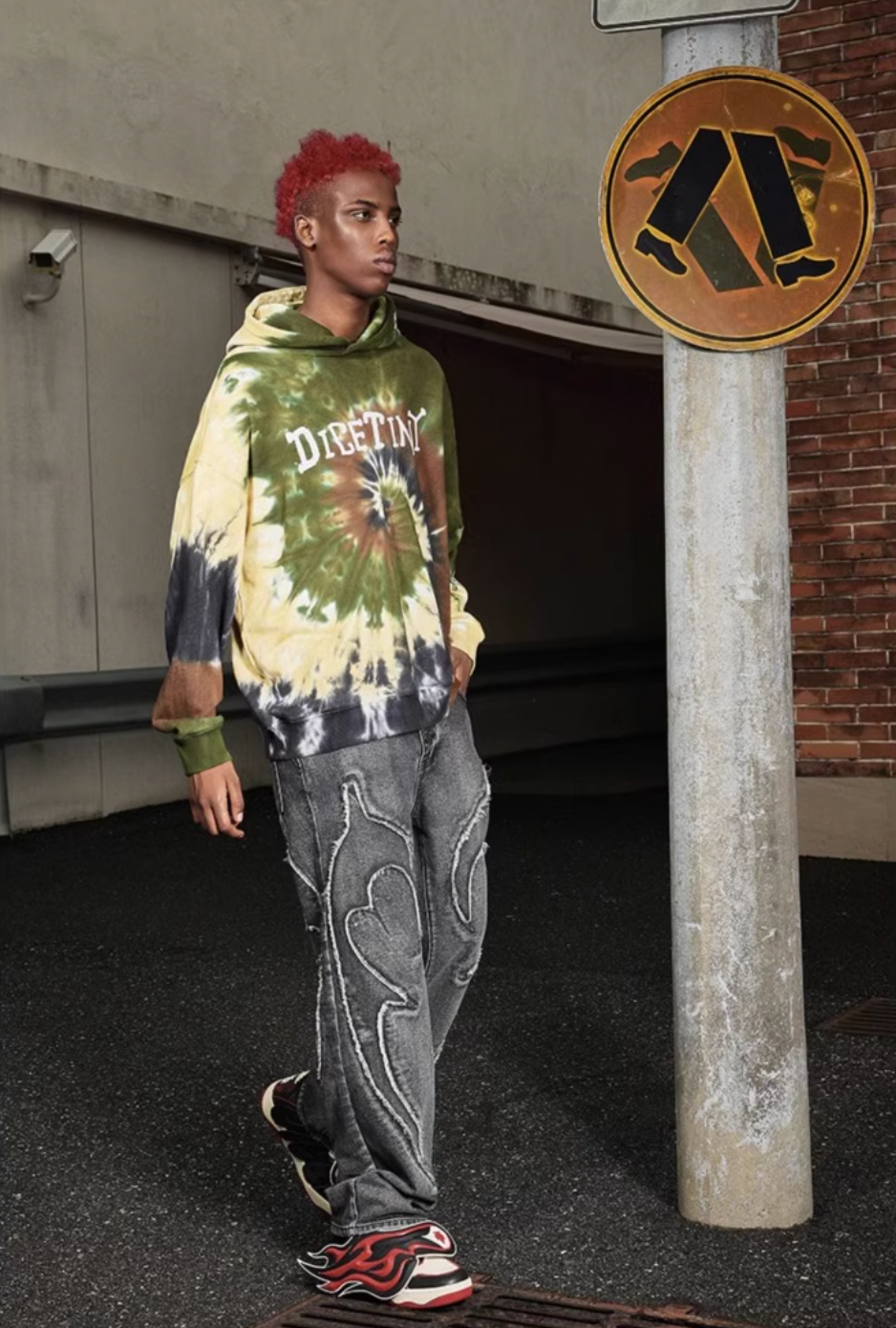 DICETINY Tie Dye Swirl Bone Print Hoodie