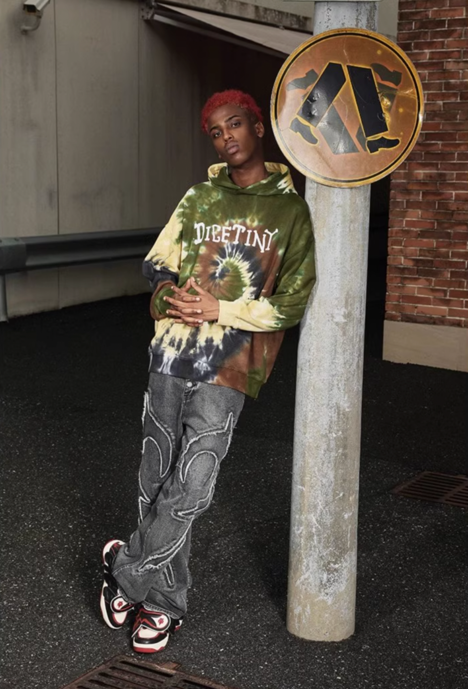 DICETINY Tie Dye Swirl Bone Print Hoodie