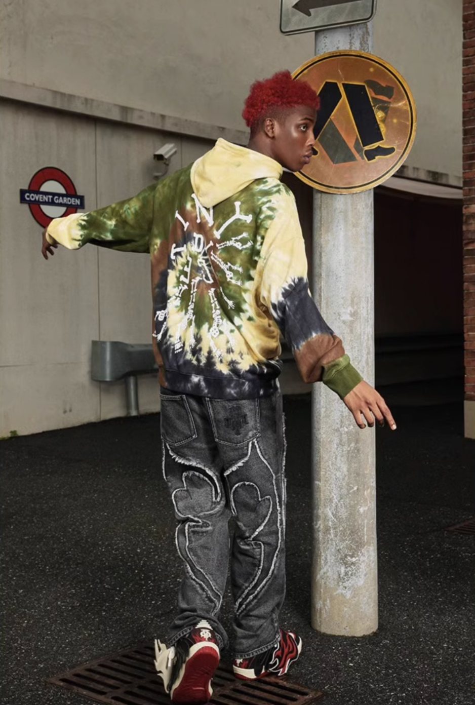 DICETINY Tie Dye Swirl Bone Print Hoodie