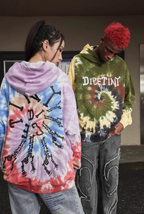 DICETINY Tie Dye Swirl Bone Print Hoodie