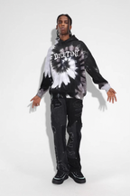 DICETINY Tie Dye Swirl Bone Print Hoodie