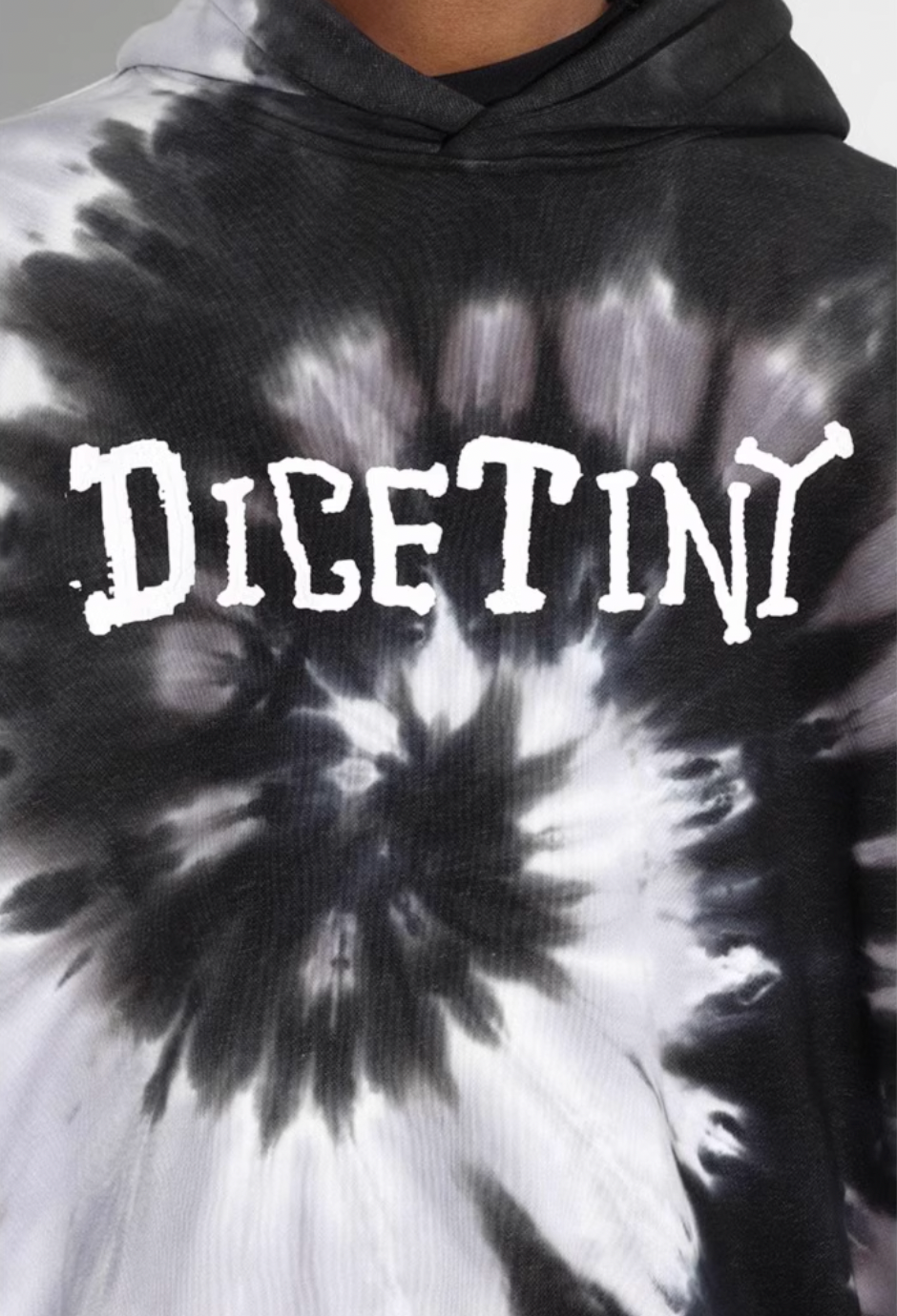DICETINY Tie Dye Swirl Bone Print Hoodie