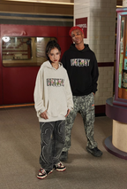 DICETINY Basic Logo Rose Floral Print Hoodie
