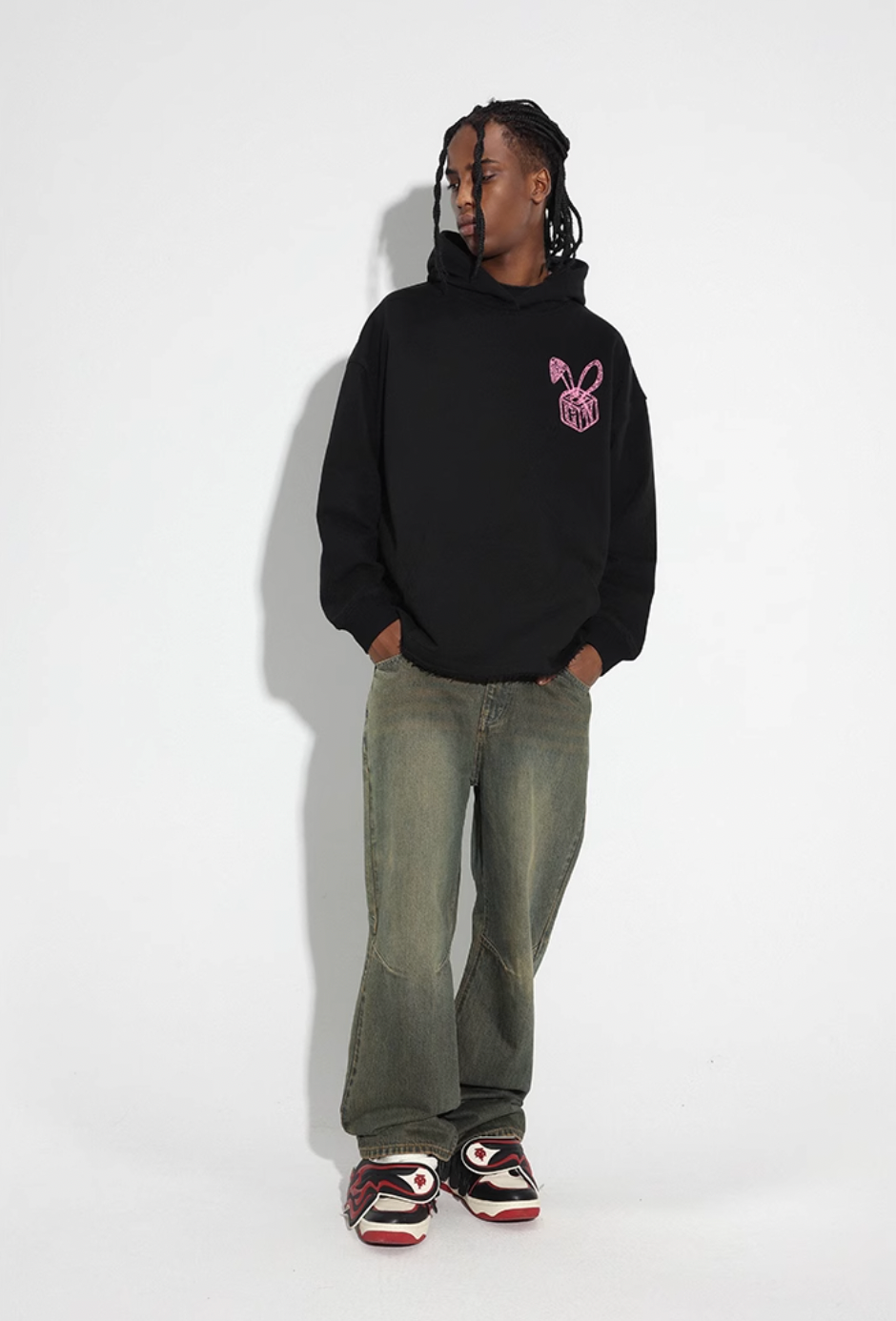 DICETINY Bunny Girl Lace Logo Hoodie