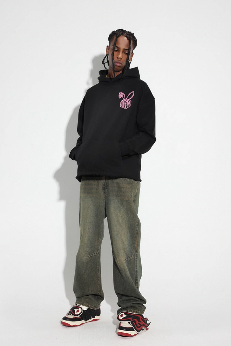 DICETINY Bunny Girl Lace Logo Hoodie