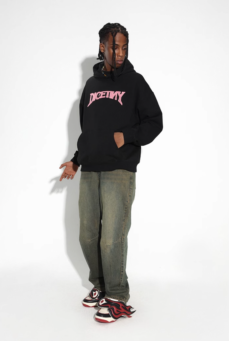 DICETINY Chain Embroidered Logo Hoodie
