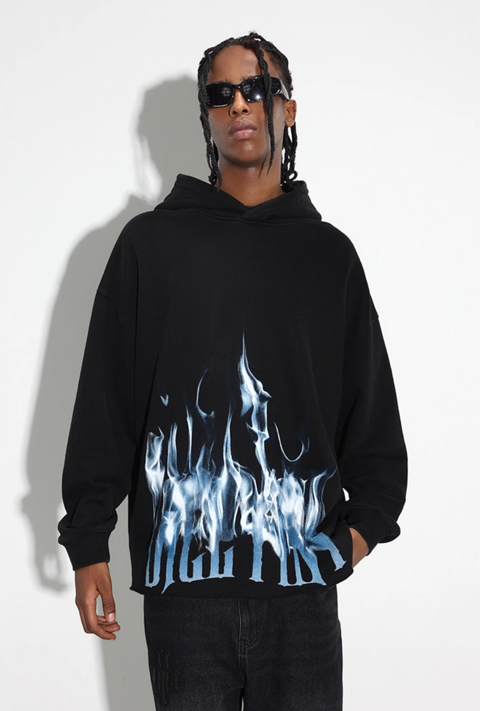 DICETINY Logo Flame Printed Hoodie
