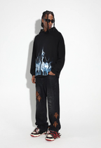 DICETINY Logo Flame Printed Hoodie