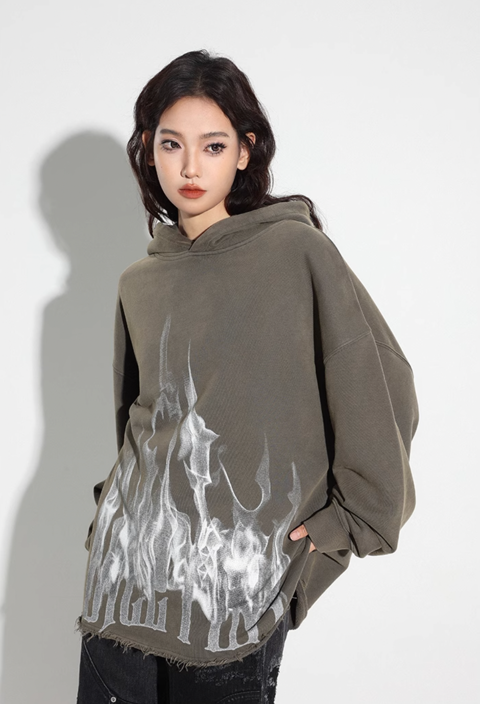 DICETINY Logo Flame Printed Hoodie