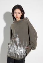 DICETINY Logo Flame Printed Hoodie