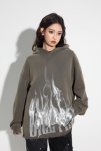 DICETINY Logo Flame Printed Hoodie