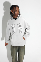 DICETINY Lace Bunny Girl Faux Embroidery Prints Hoodie