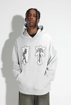 DICETINY Lace Bunny Girl Faux Embroidery Prints Hoodie