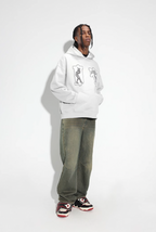 DICETINY Lace Bunny Girl Faux Embroidery Prints Hoodie