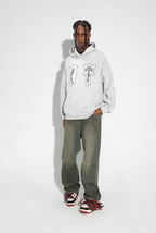 DICETINY Lace Bunny Girl Faux Embroidery Prints Hoodie
