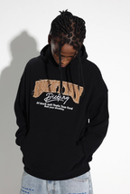DICETINY Denim Patch Logo Studs Hoodie