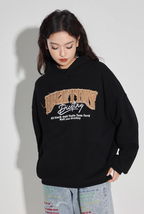 DICETINY Denim Patch Logo Studs Hoodie