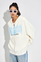 DICETINY Thorn Logo Print Zip Up Knit Hoodie