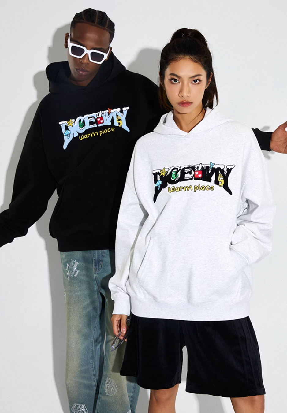 DICETINY Comics Logo 3D Embroidery Hoodie