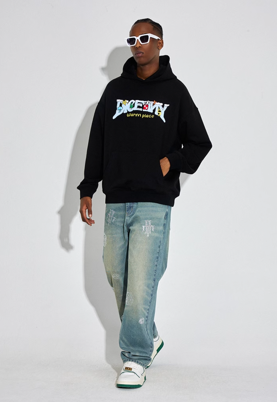 DICETINY Comics Logo 3D Embroidery Hoodie