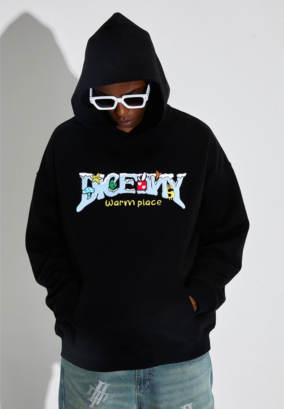 DICETINY Comics Logo 3D Embroidery Hoodie
