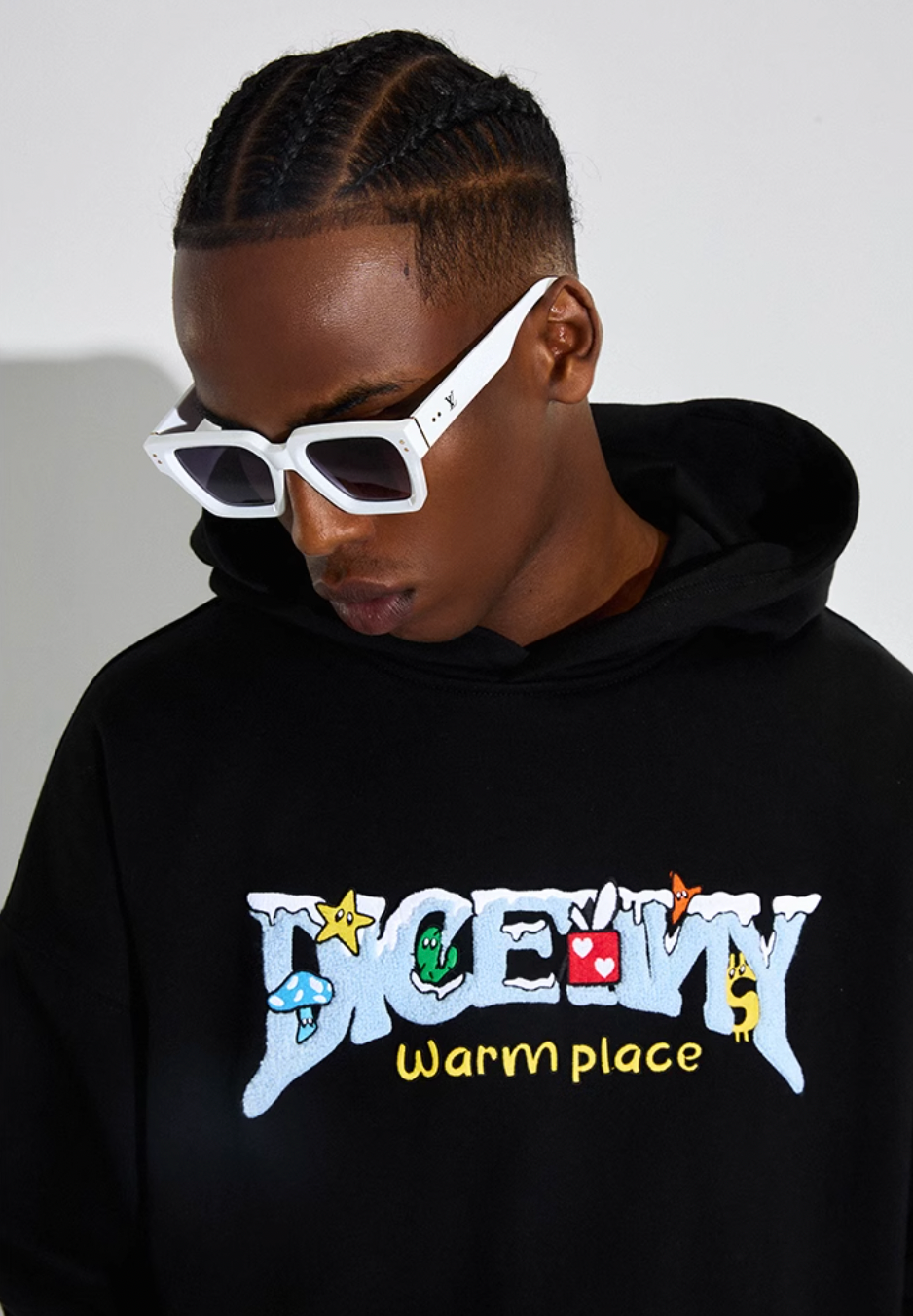 DICETINY Comics Logo 3D Embroidery Hoodie