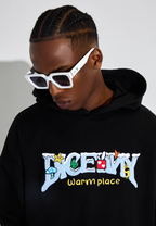 DICETINY Comics Logo 3D Embroidery Hoodie