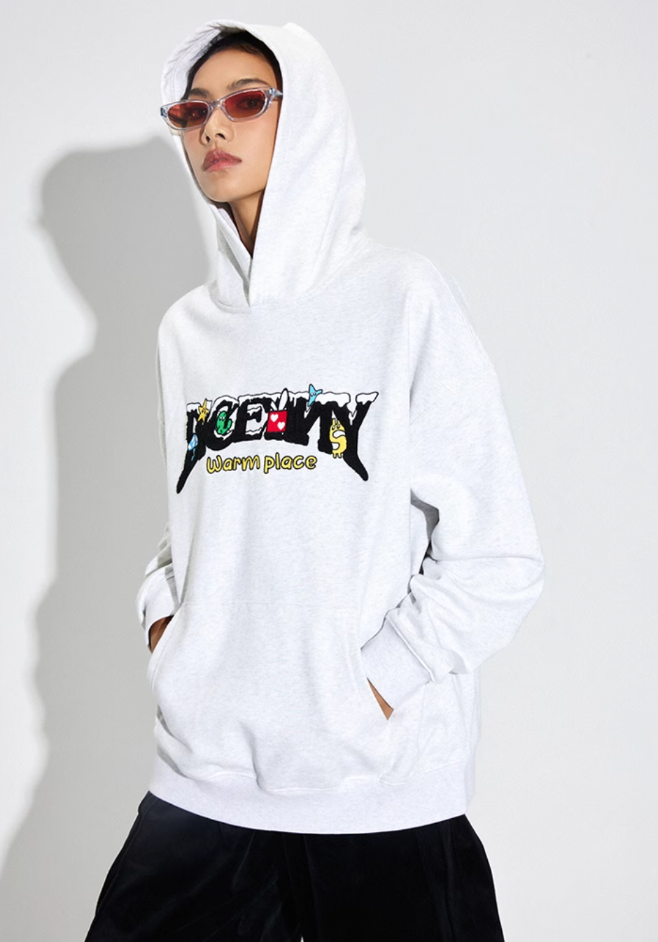 DICETINY Comics Logo 3D Embroidery Hoodie