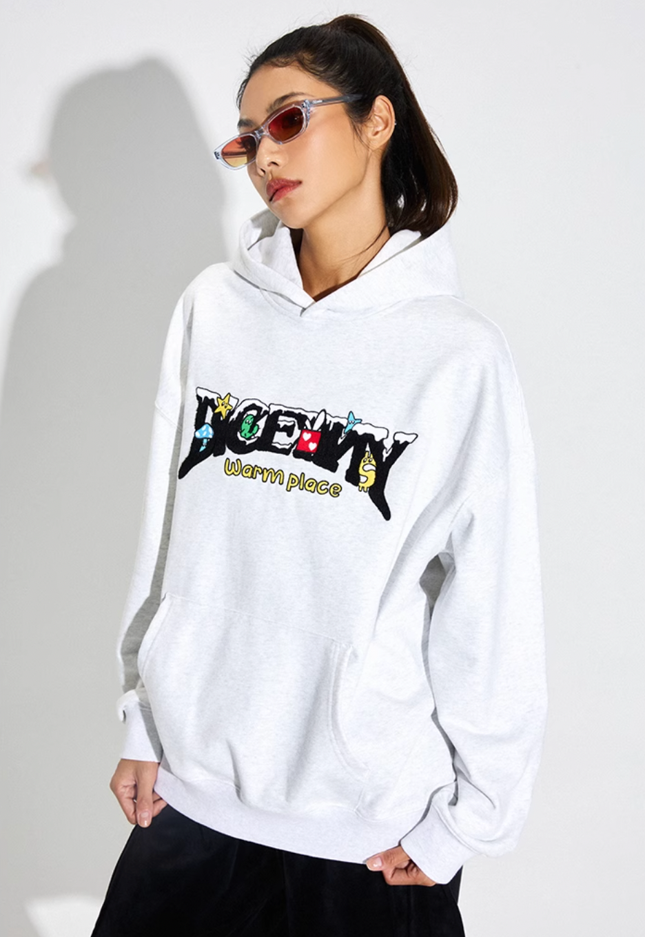 DICETINY Comics Logo 3D Embroidery Hoodie
