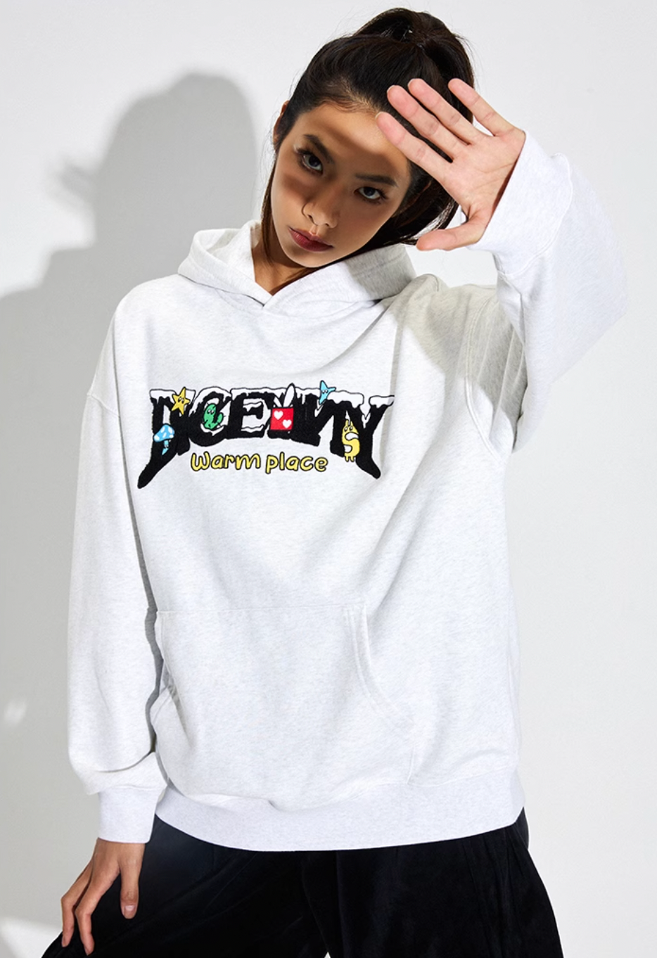 DICETINY Comics Logo 3D Embroidery Hoodie