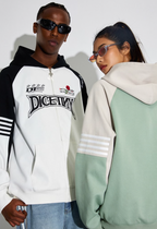 DICETINY Rose Embroidery Logo Printed Zip Up Hoodie
