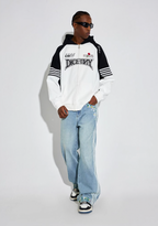 DICETINY Rose Embroidery Logo Printed Zip Up Hoodie
